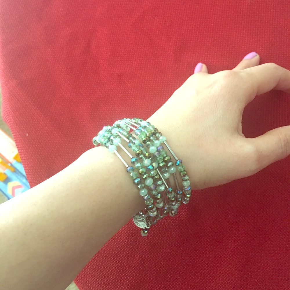 Green beads bracelet